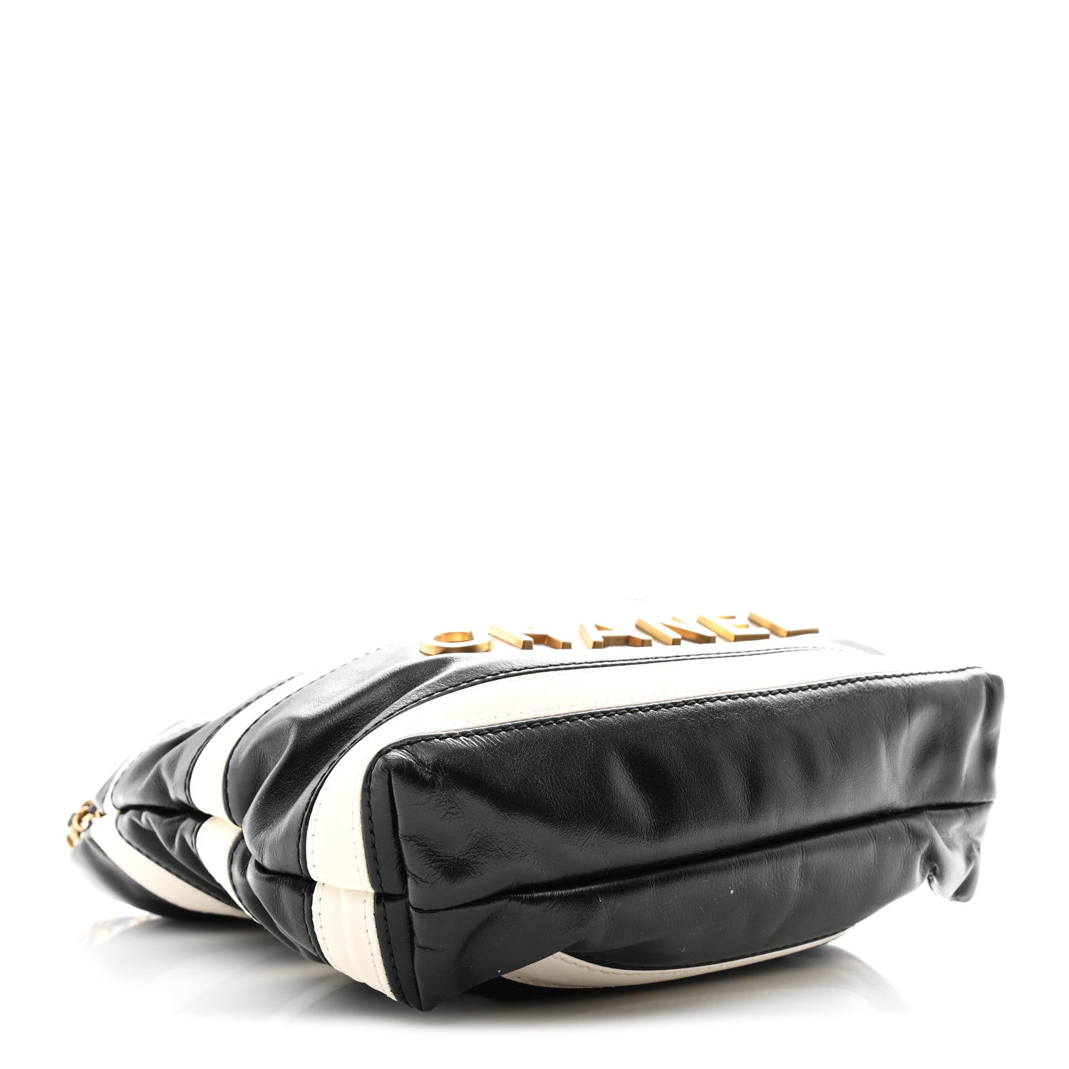 Chanel Shiny Calfskin Striped Mini Chanel 22 Black White 4 of 10