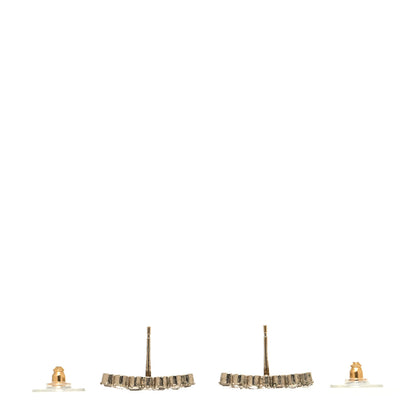 Chanel Crystal Poured Glass CC Earrings Gold Brown 3 of 4