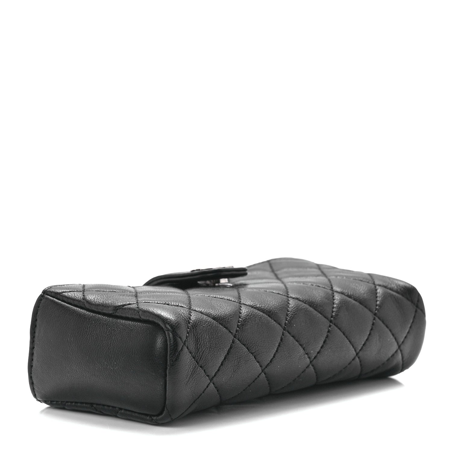 Chanel Lambskin Quilted Crystal Valentine Charms Mini Phone Holder Crossbody Bag Black 4 of 13