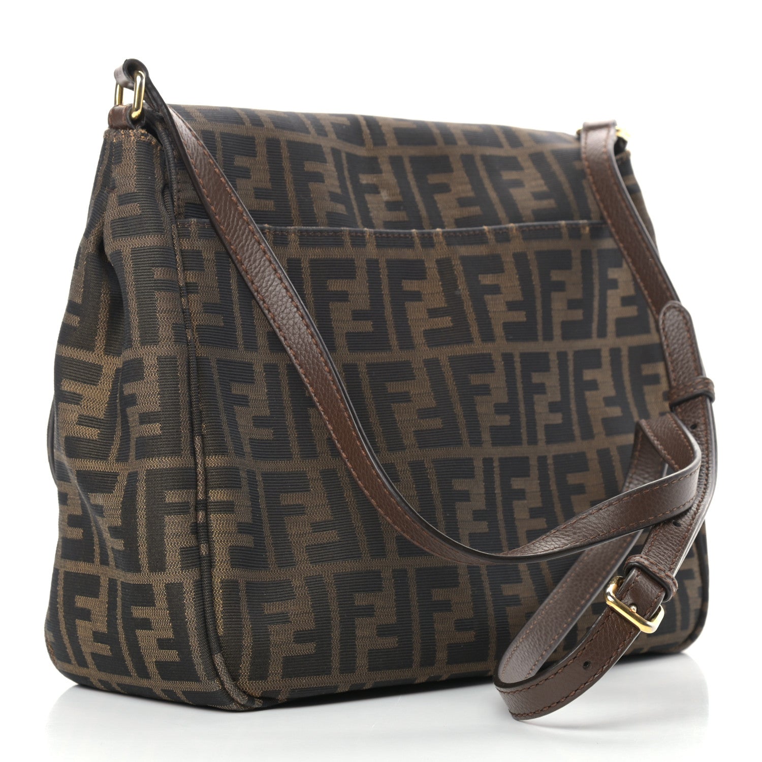 Fendi Zucca Vitello Artic Messenger Bag Tobacco Castagna 3 of 15