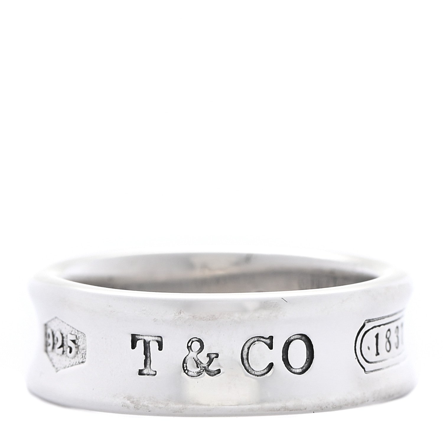 Tiffany Sterling Silver 1837 Band Ring 55 7.25 1 of 5