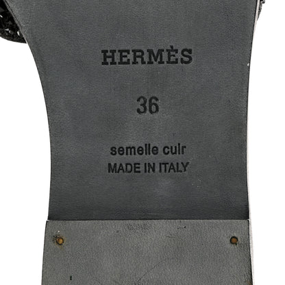 Hermes Suede Crystal Oran Sandals 36 Black 7 of 8