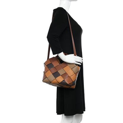 Loewe Calfskin Small Woven Basket Surplus Bag Brown 2 of 11