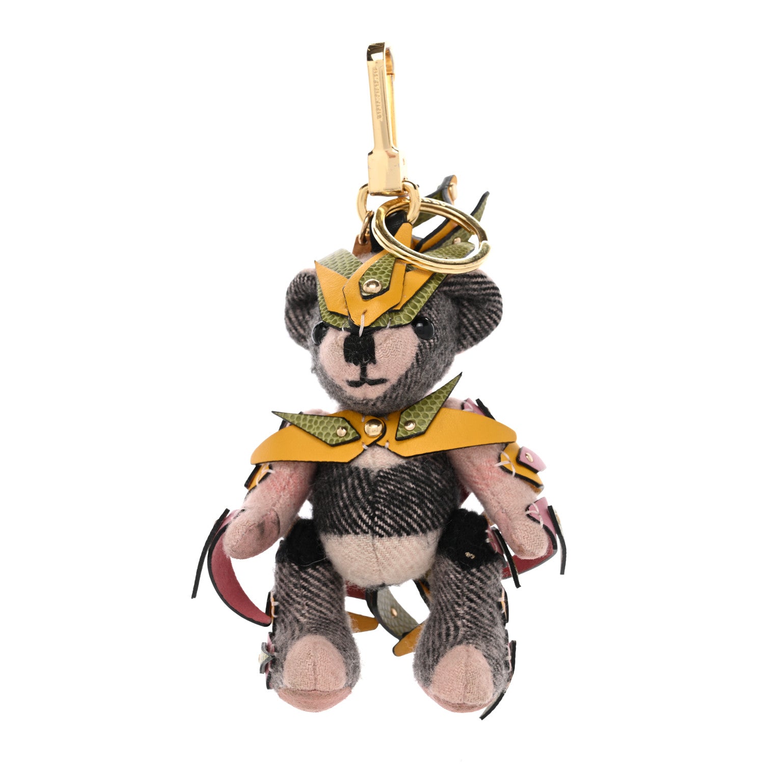 Burberry Cashmere House Check Lizard Calfskin Thomas Armour Bear Keychain Charm Camel Multicolor 1 of 5