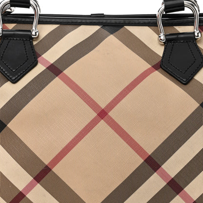 Burberry Patent Trim Nova Check Shopper Tote Black 9 of 14