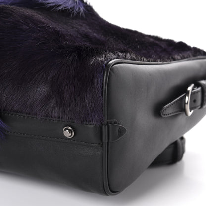 3.1 Phillip Lim 3.1 Goat Fur Calfskin Ryder Satchel Purple Black 7 of 9