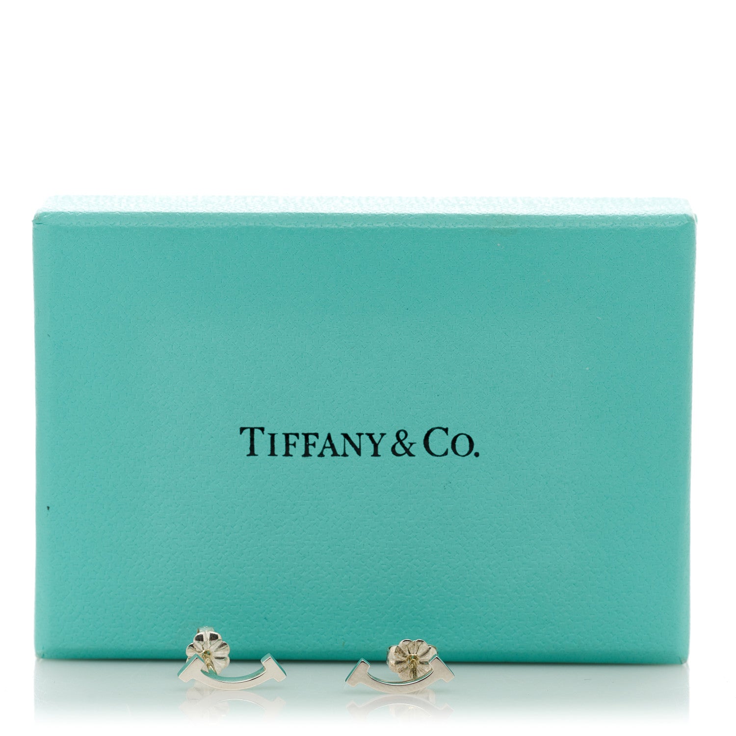 Tiffany Sterling Silver T Smile Stud Earrings 5 of 5