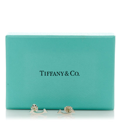 Tiffany Sterling Silver T Smile Stud Earrings 5 of 5
