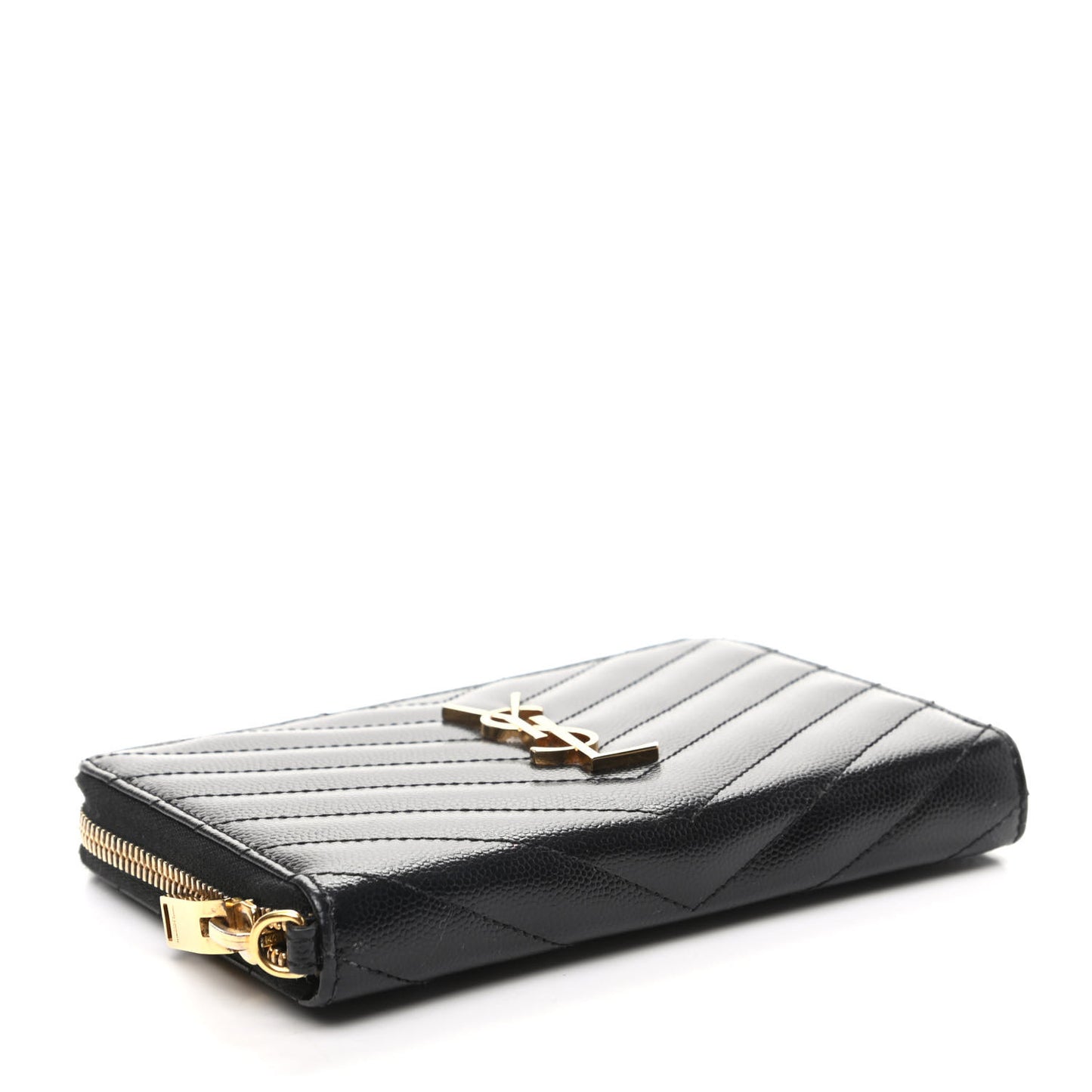 Grain De Poudre Matelasse Chevron Monogram Phone Wallet Black