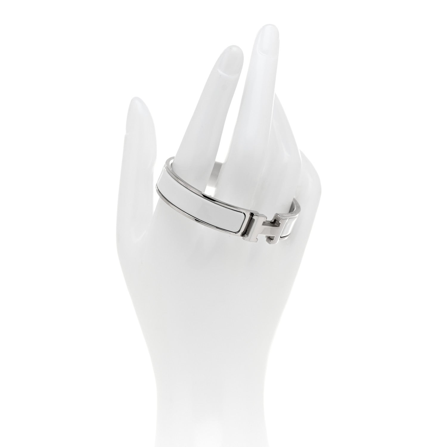 Hermes Enamel Narrow Clic Clac H Bracelet PM White 2 of 4