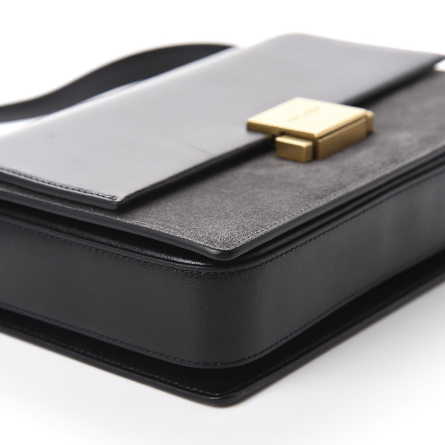 Smooth Calfskin Suede Medium Bellechasse Black Grey