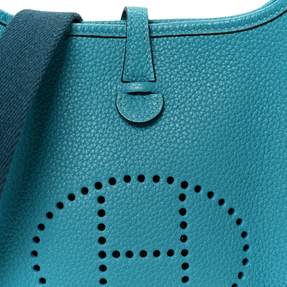 Hermes Taurillon Clemence Amazone Evelyne TPM Turquoise Colvert 9 of 11