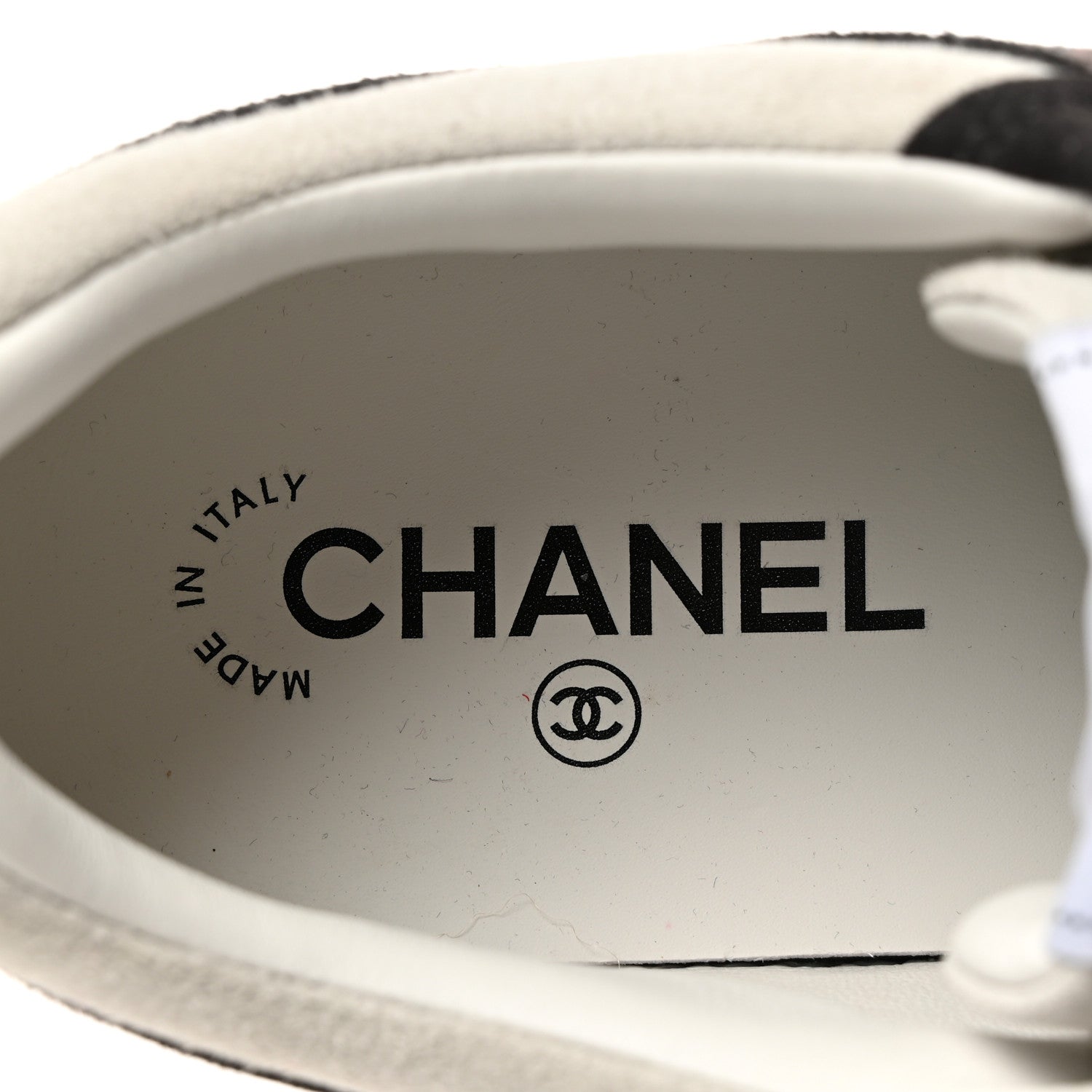 Chanel Suede Kidskin Womens CC Sneakers 40 Black White 8 of 9