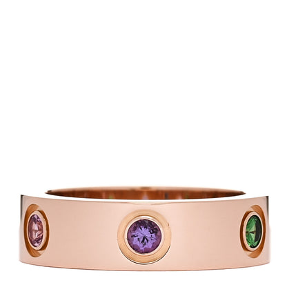 Cartier 18K Pink Gold Sapphire Garnet Amethyst 5.5mm LOVE Ring 50 5.25 3 of 4