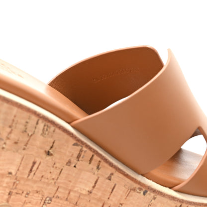 Hermes Calfskin Cork Eze 30 Sandals 38 Marron Glaise 8 of 10
