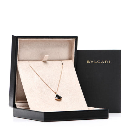 Bulgari 18K Rose Gold Diamond Black Onyx Divas' Dream Pendant Necklace 5 of 5