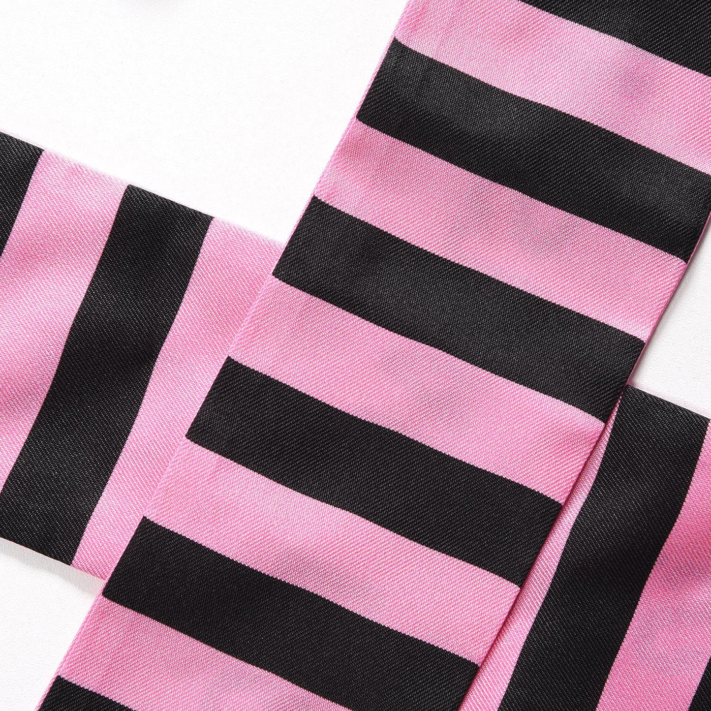 Silk Striped Mitzah Scarf Pink Black
