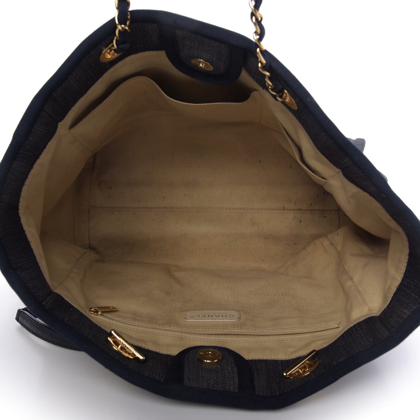 Canvas Small Deauville Tote Dark Blue