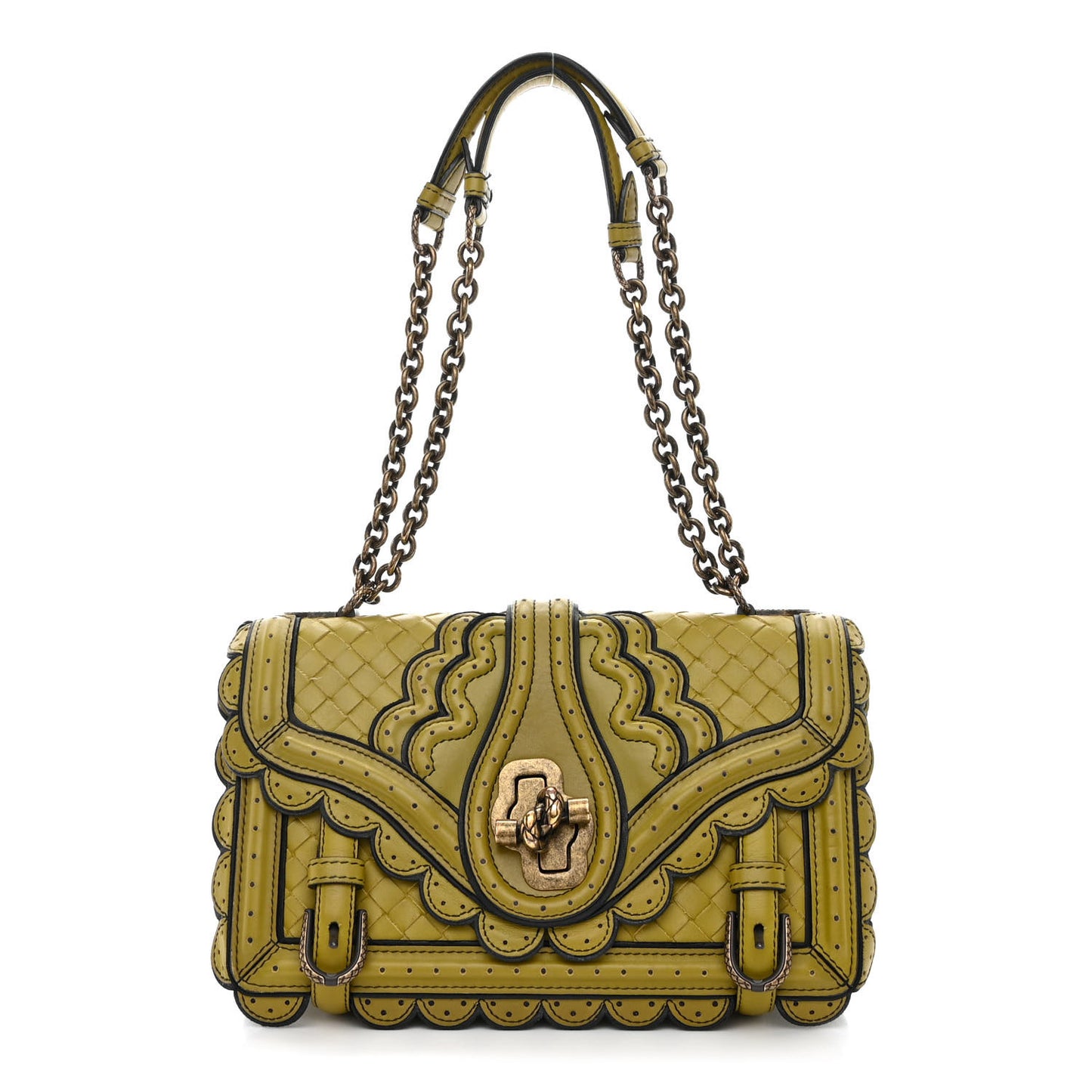 French Calfskin Intrecciato Wingtip City Knot Bag