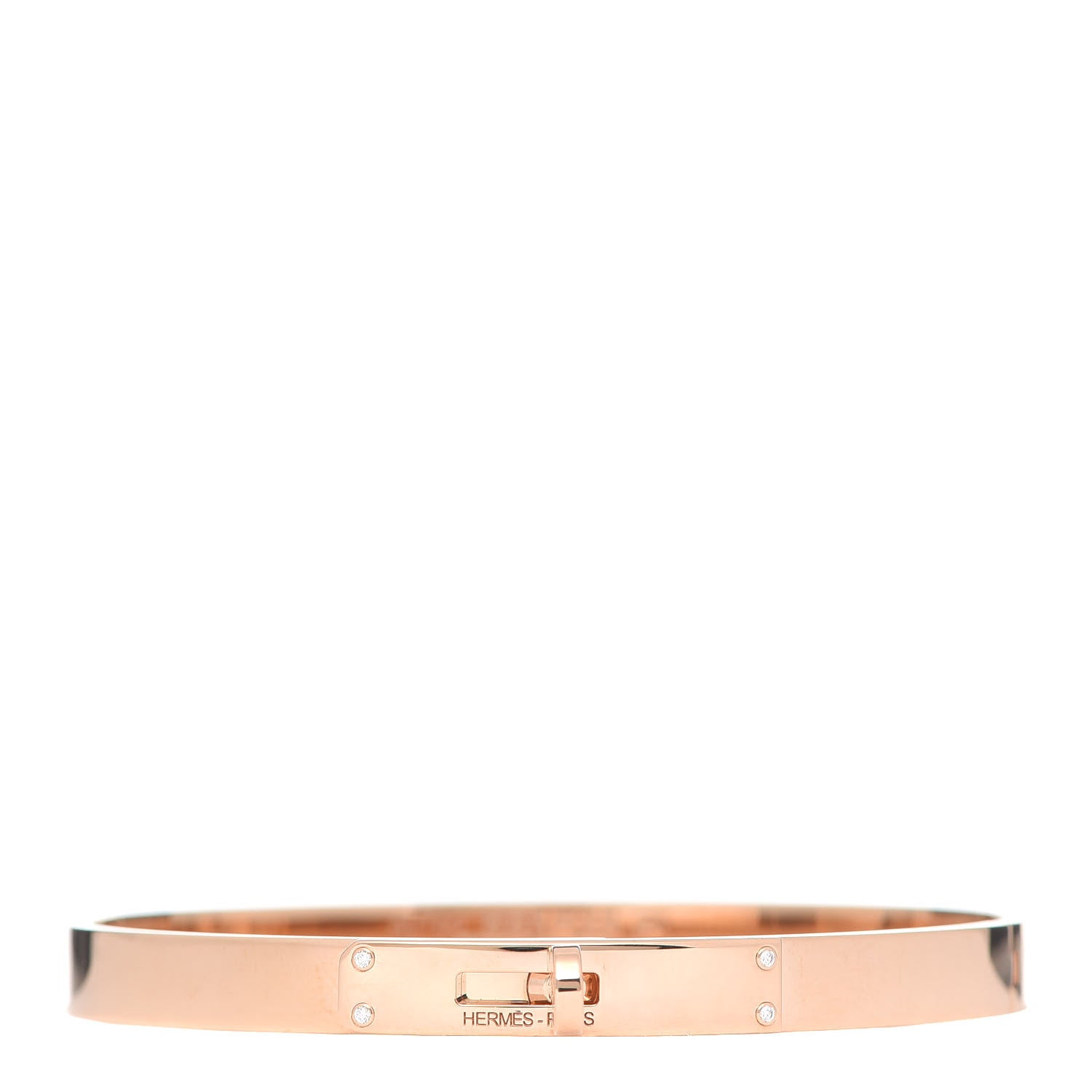 Hermes 18K Rose Gold Diamond PM Kelly Bracelet SH 1 of 5