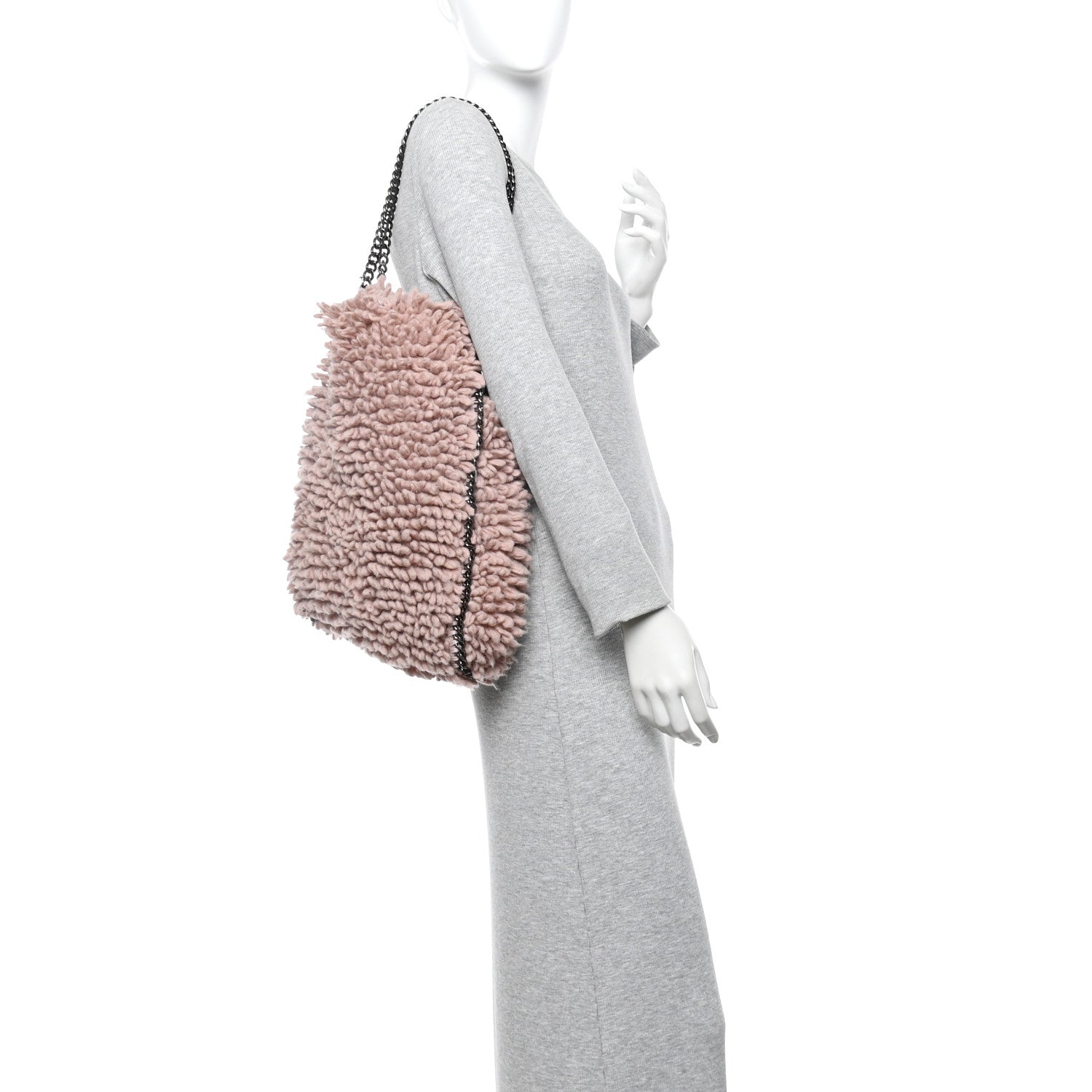 Stella McCartney Wool Fur Small Falabella Tote Pink 1812674