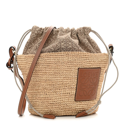 Loewe Calfskin Raffia Bucket Bag Natural Tan 1 of 11