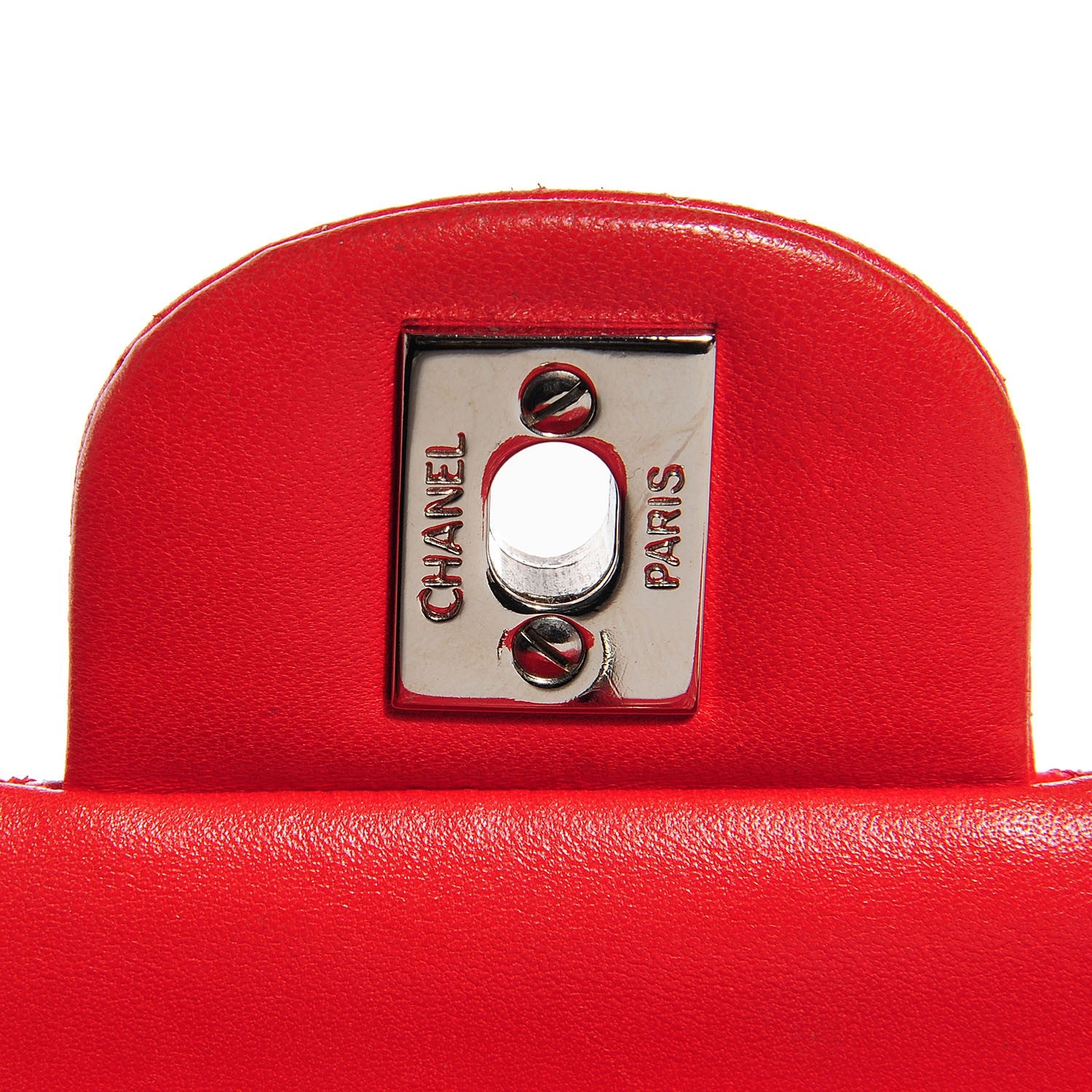 Chanel Lambskin Perforated Medium Double Flap Red 7 of 8