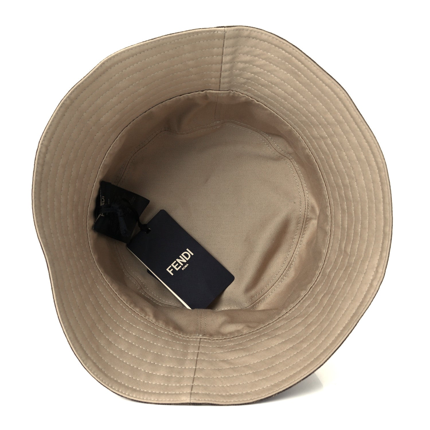 Fendi Technical Fabric FF Reversible Bucket Hat S Tobacco Beige 6 of 9