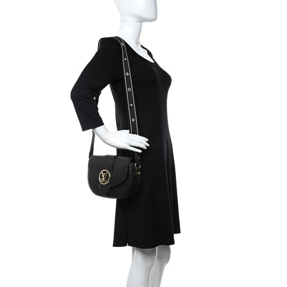 Louis Vuitton Grained Calfskin LV Pont 9 Soft PM Black 2 of 10