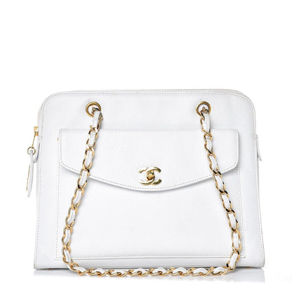 Chanel Caviar CC Shoulder Bag White 1 of 24