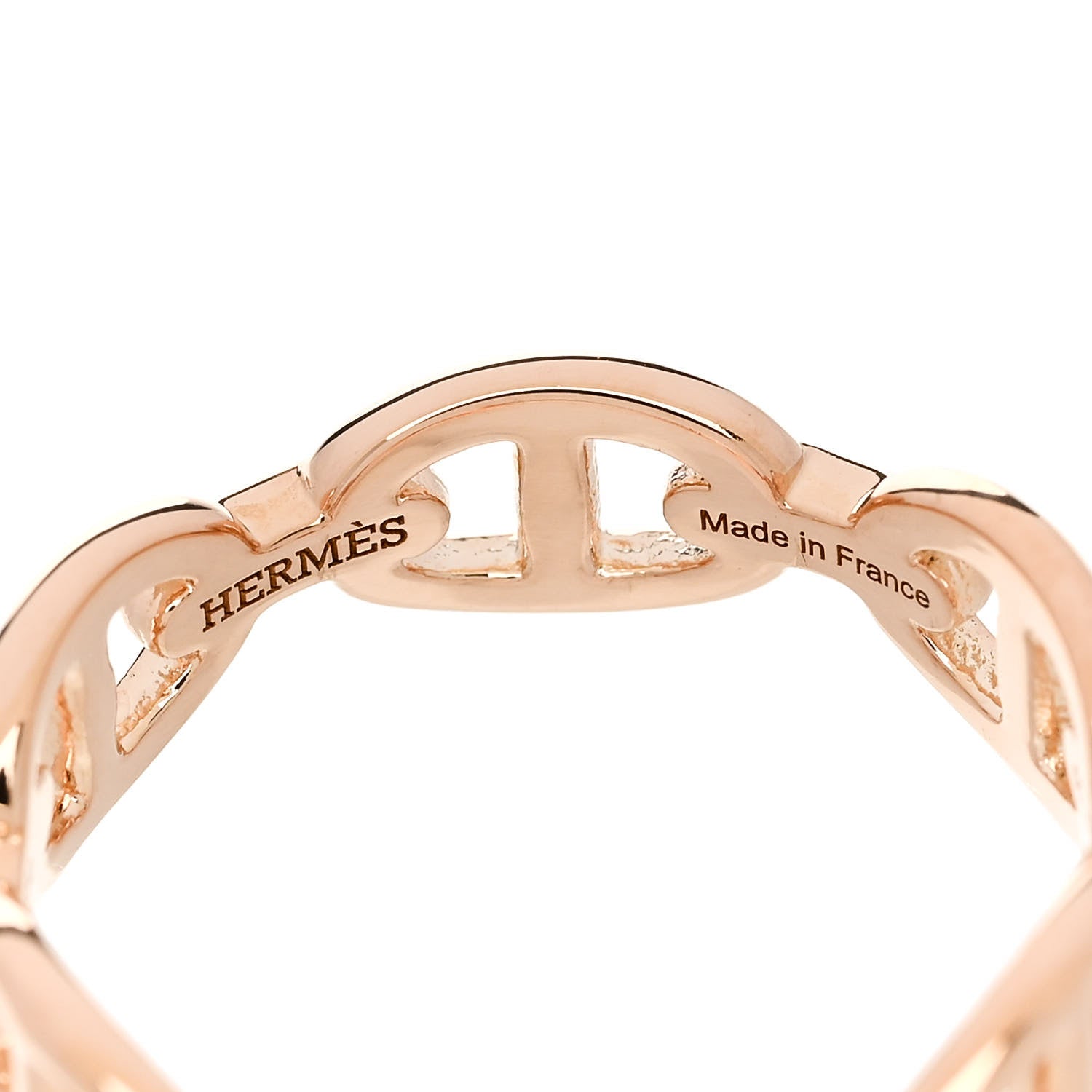 Hermes 18K Rose Gold PM Chaine d'Ancre Enchainee Ring 55 7.25 4 of 6