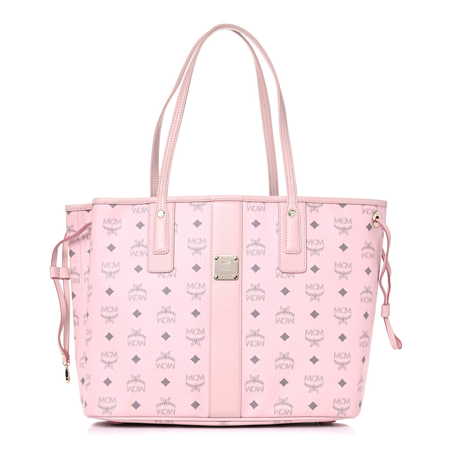 MCM Visetos Medium Liz Reversible Shopper Tote Powder Pink 2 of 13