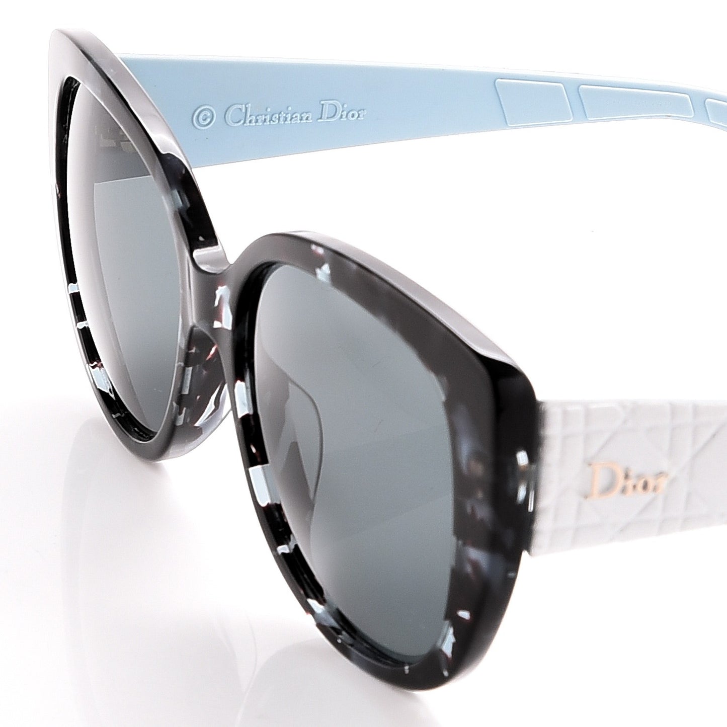 Resin Cannage Dior Lady 1R Sunglasses Havana White Blue