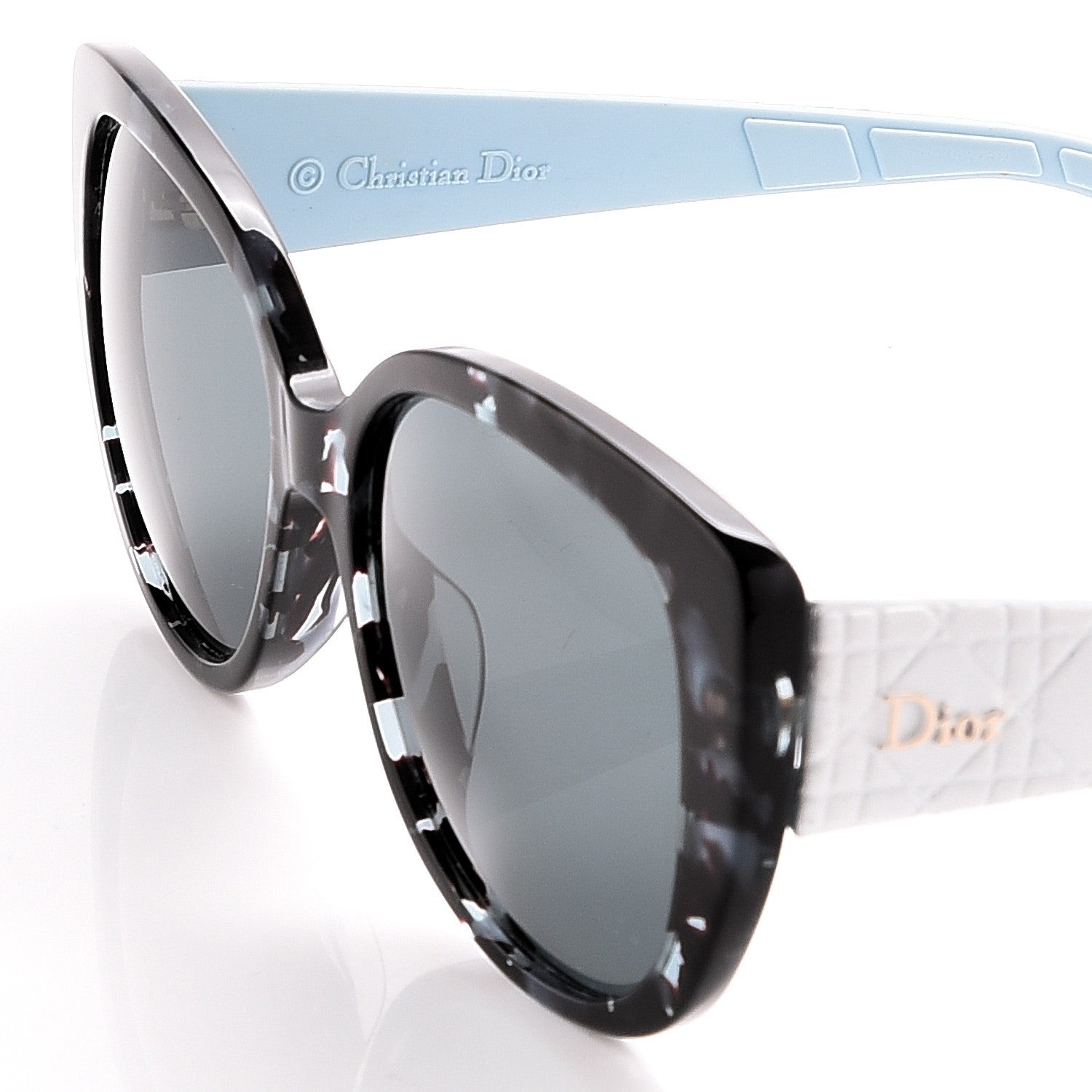 Christian Dior Resin Cannage Dior Lady 1R Sunglasses Havana White Blue 5 of 9
