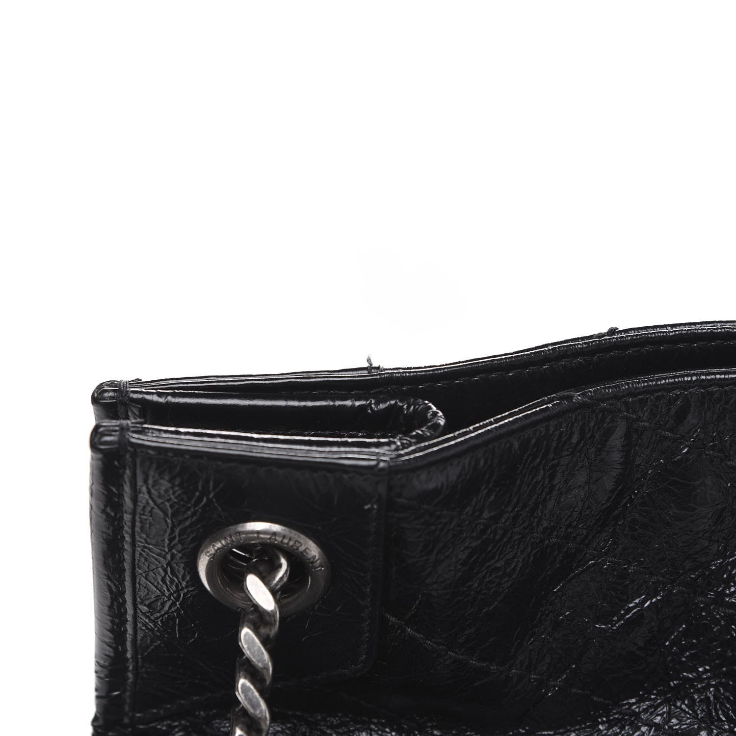 Saint Laurent Crinkled Calfskin Matelasse Monogram Niki Shoulder Bag Black 12 of 12