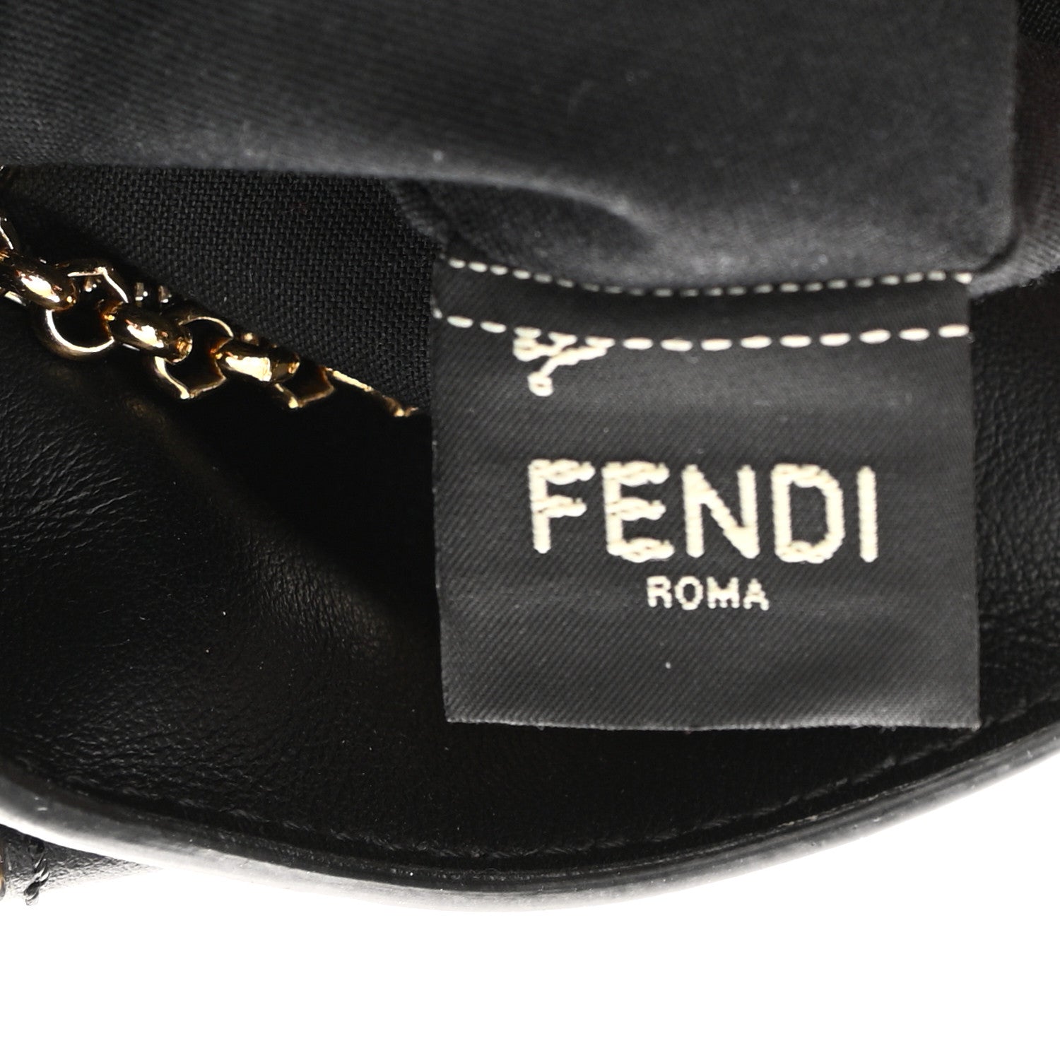 Fendi Vitello Grace King Karligraphy Chain Bucket Bag Black Bisquit 7 of 12