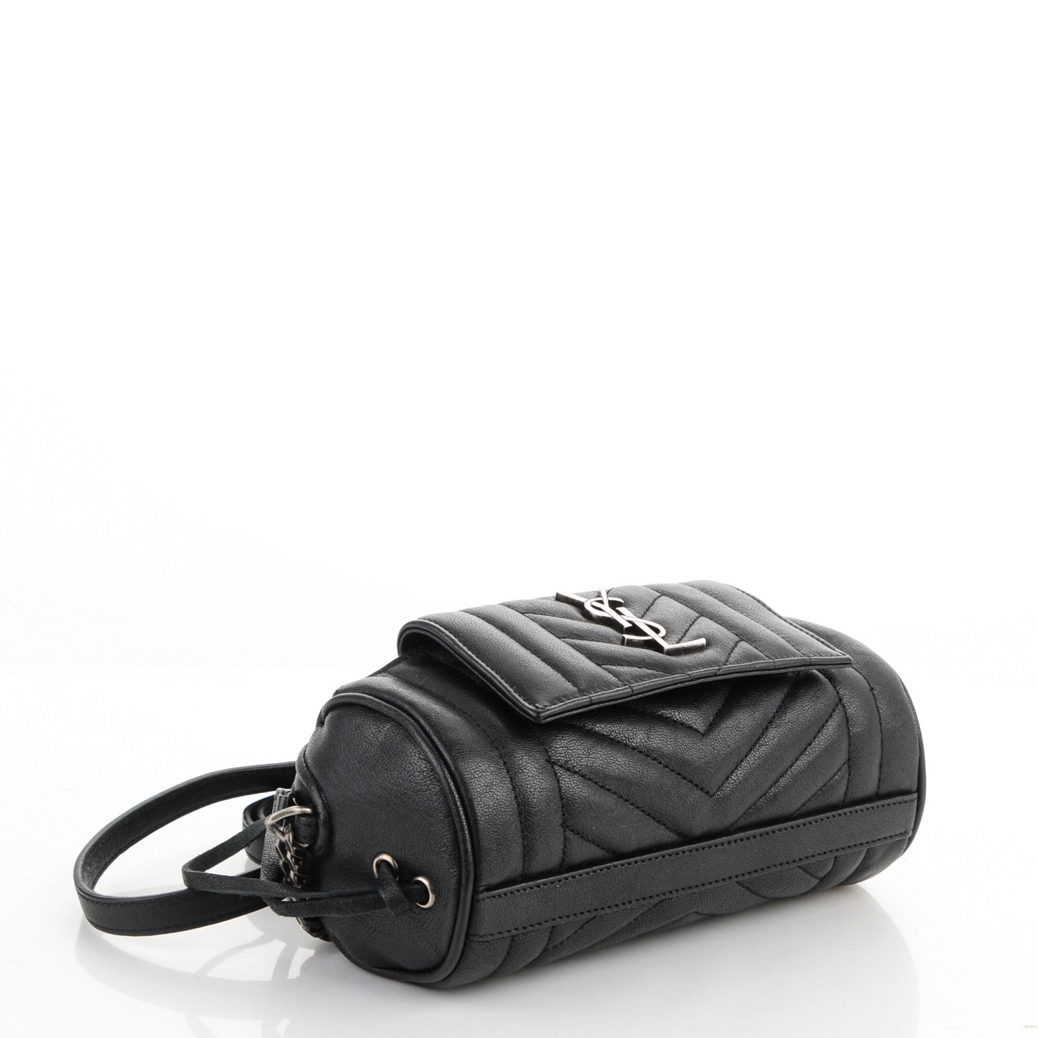Saint Laurent Lambskin Matelasse Monogram East West Rider Bag Black 4 of 7