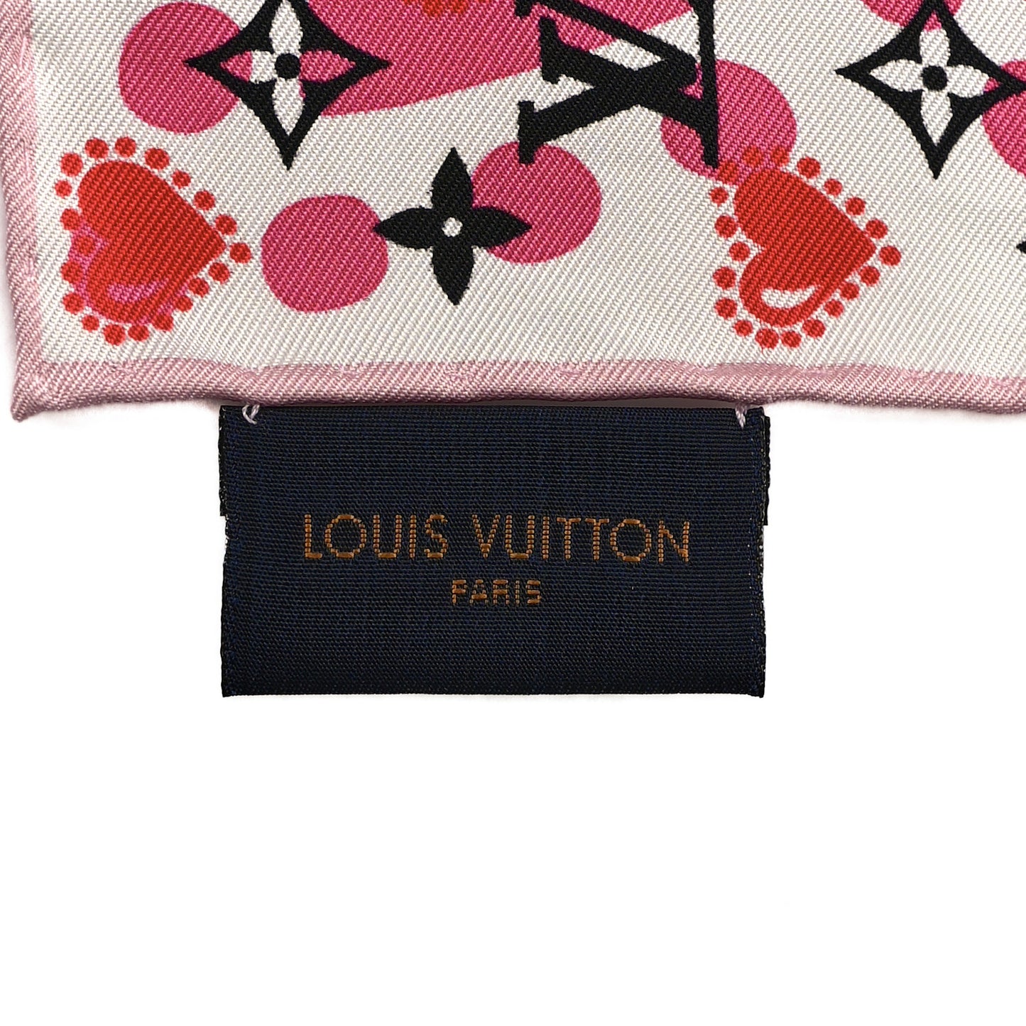 Silk I LV U Square 45 Scarf Pink White