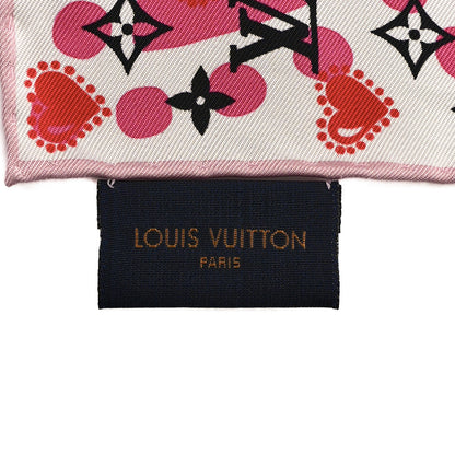 Louis Vuitton Silk I LV U Square 45 Scarf Pink White 3 of 4