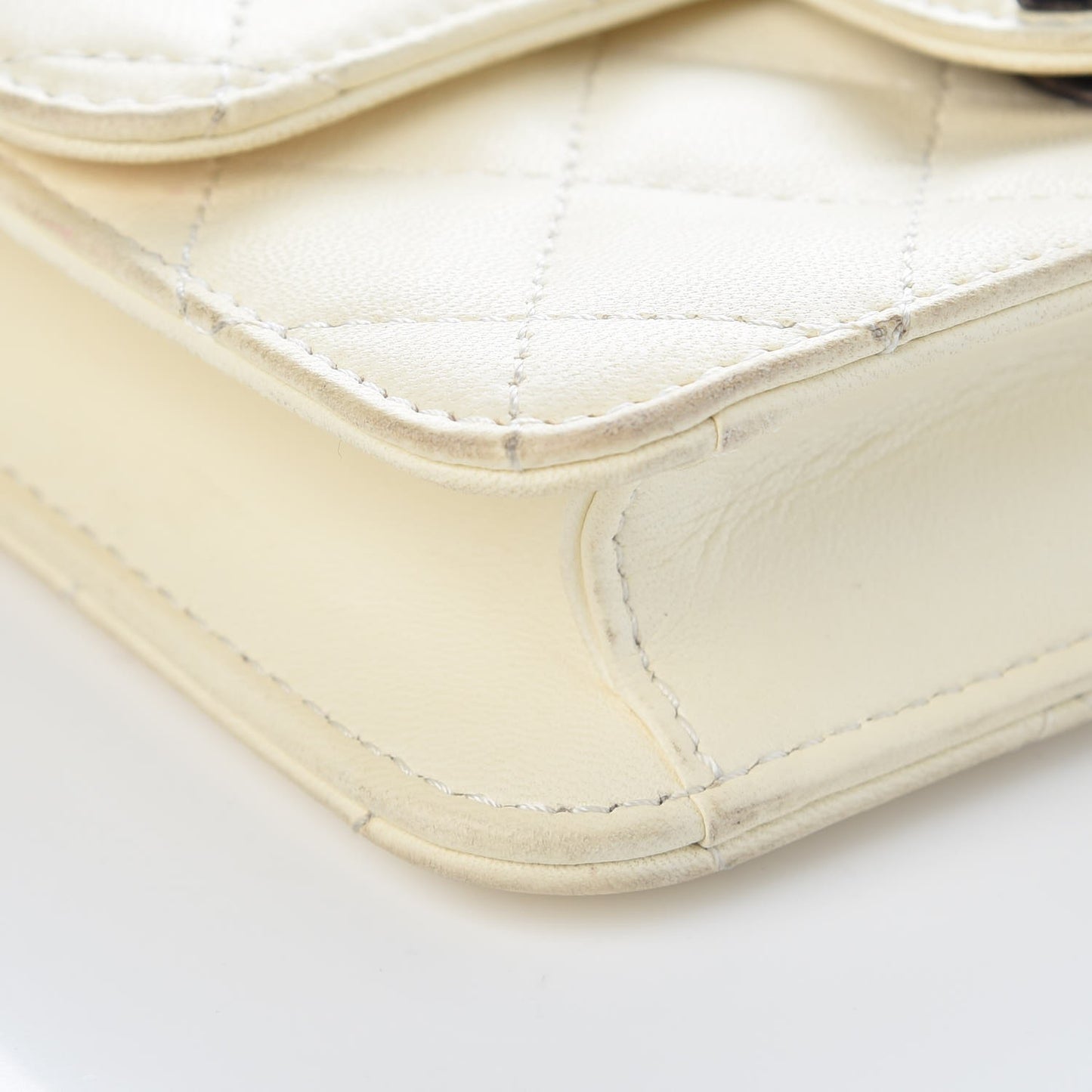 Lambskin Quilted Mini Crossing Times White