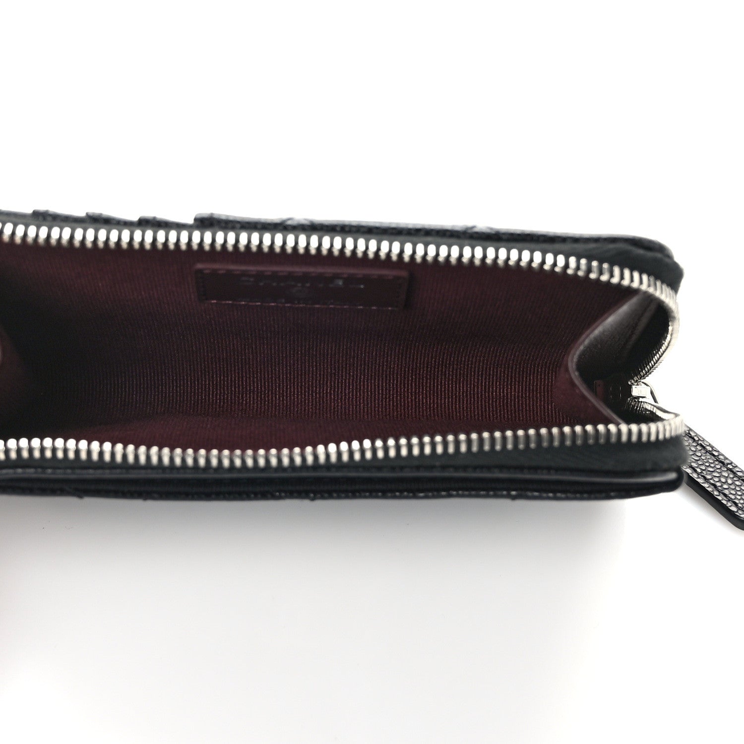 Chanel Caviar Quilted CC Zip Around Card Holder Black 5 of 8