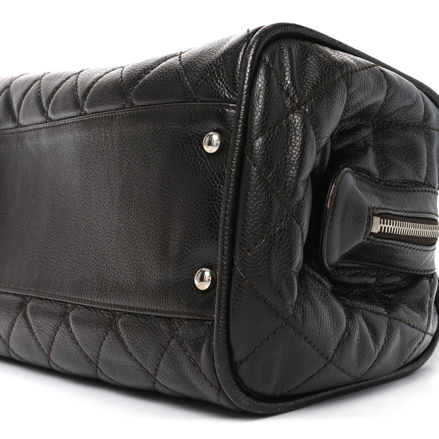 Chanel Caviar Quilted CC Timeless Bowler Dark Brown 10 of 10