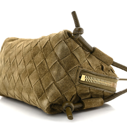 Bottega Veneta Suede Intrecciato Concert Pouch Mud 10 of 11