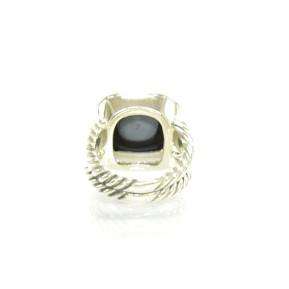 David Yurman Sterling Silver Diamond Black Onyx 14mm Albion Ring 54 7 3 of 6