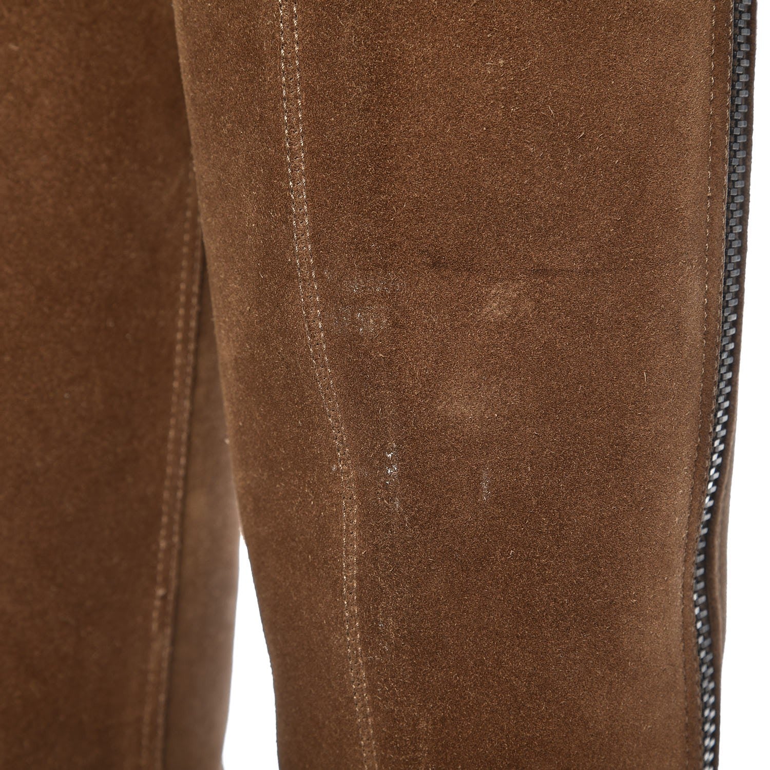 Bottega Veneta Suede Zip Knee High Boots 38 Natural 18 of 22