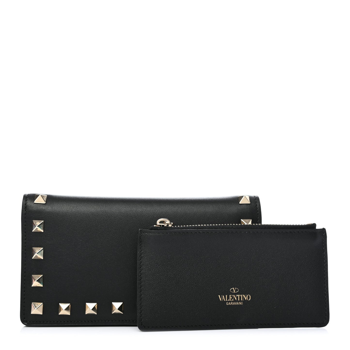 Vitello Rockstud Flap Wallet Black