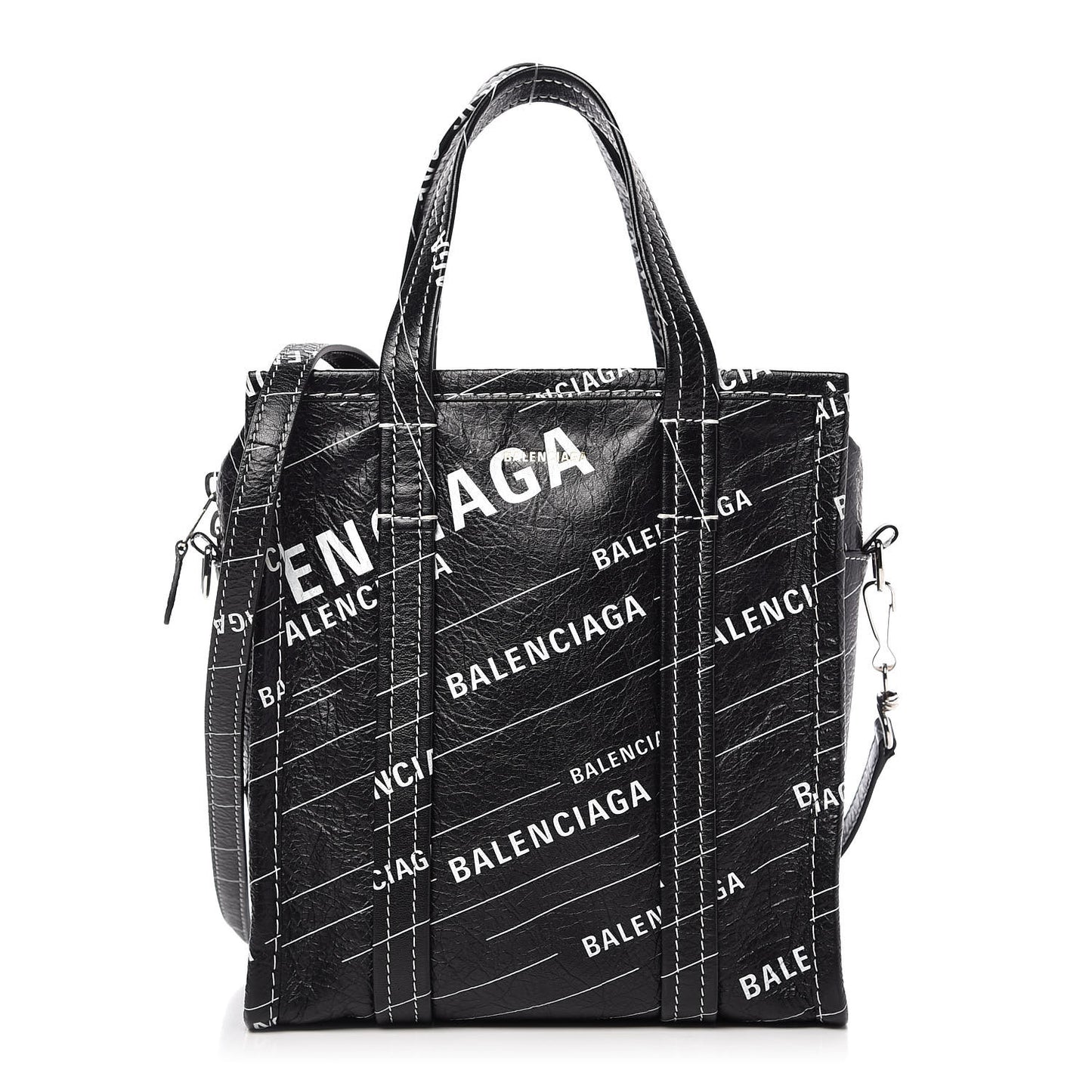 Agneau Arena Logo Multicolor Print XS Bazar Shopper Tote Black White