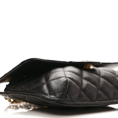 Chanel Caviar Fabric Quilted Foldable Tote With Chain Black Multicolor 12 of 14