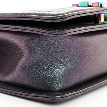 Chanel Iridescent Goatskin Quilted Small Boy Flap Purple 10 of 10