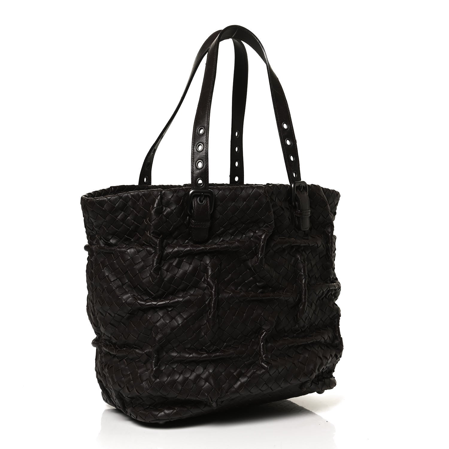 Bottega Veneta Nappa Intrecciato Pleated Tote Ebano 3 of 14